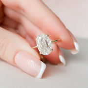 Hidden Halo Oval Cut Wedding Ring